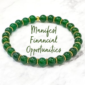 Jade Bracelet for Man or Woman, Manifest Abundance Wealth Prosperity Success, Money Bracelet, Jade Bracelet, Crystal Gemstone Bead Bracelet