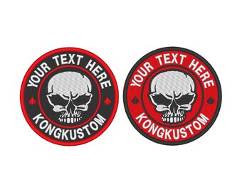Custom Embroidered Knuckle Logo Motorcycle Biker Sew on Round Patch