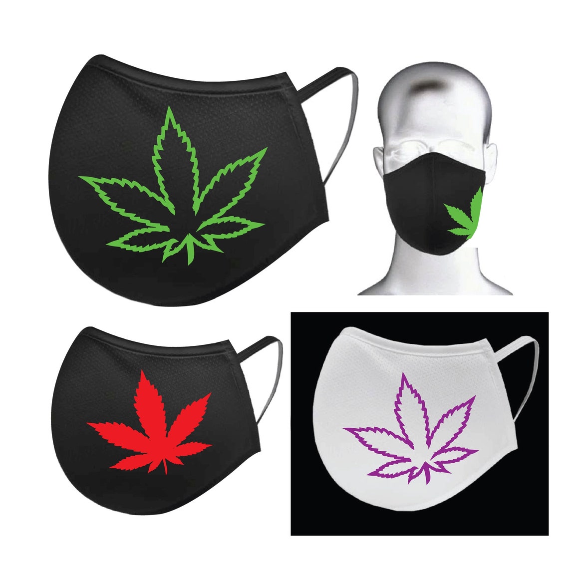 CUSTOM Cannabis Weed Plant Face Mask Strong Protection 3 Etsy