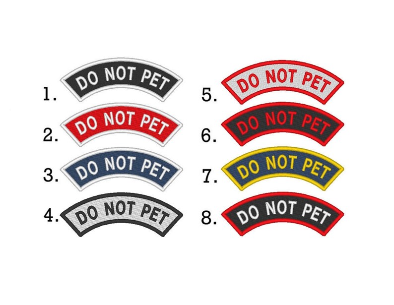 Custom Embroidered Top Rocker DO NOT PET Name Tag Sew on Patch