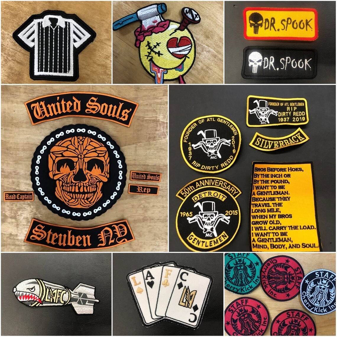 Custom Embroidered SIDE ROCKER Motorcycle Biker Rider MC Sew Etsy