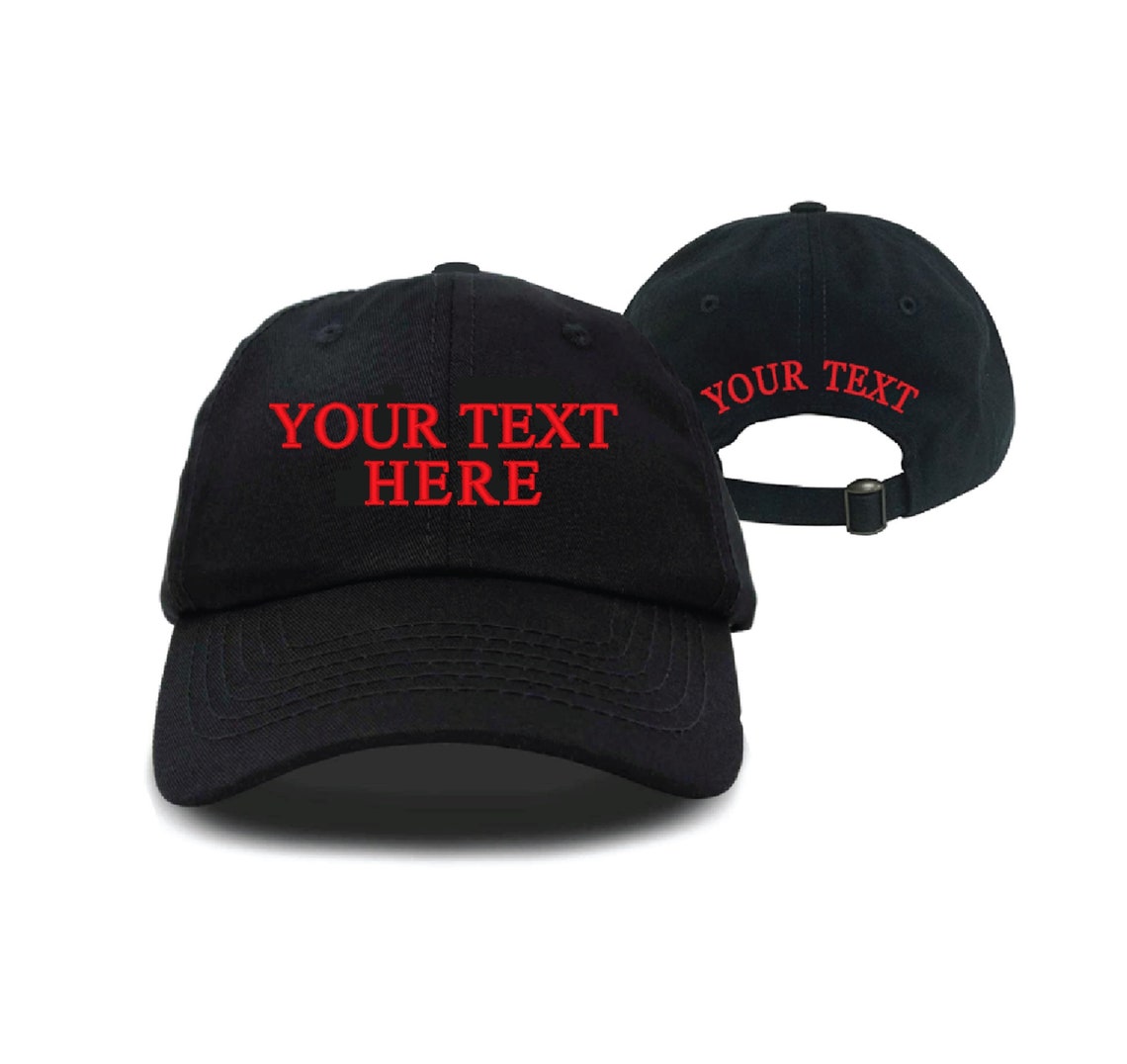 Custom Personalized Embroidered Text on Dad Hat Cap Folded Etsy