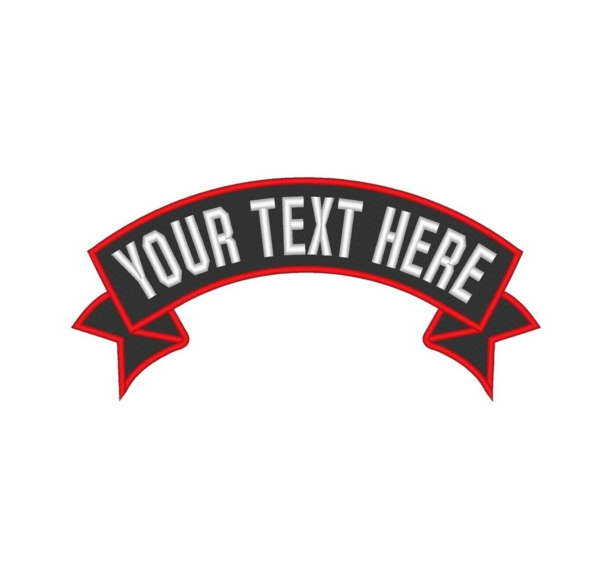 Custom Embroidered Top Ribbon Rocker Banner Motorcycle Biker Etsy