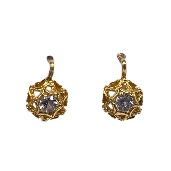 18K Gold Vintage Spinel Lever Back Earring