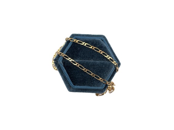 9K Gold Estate 17.75” Flat Figaro Link Chain Neck… - image 2