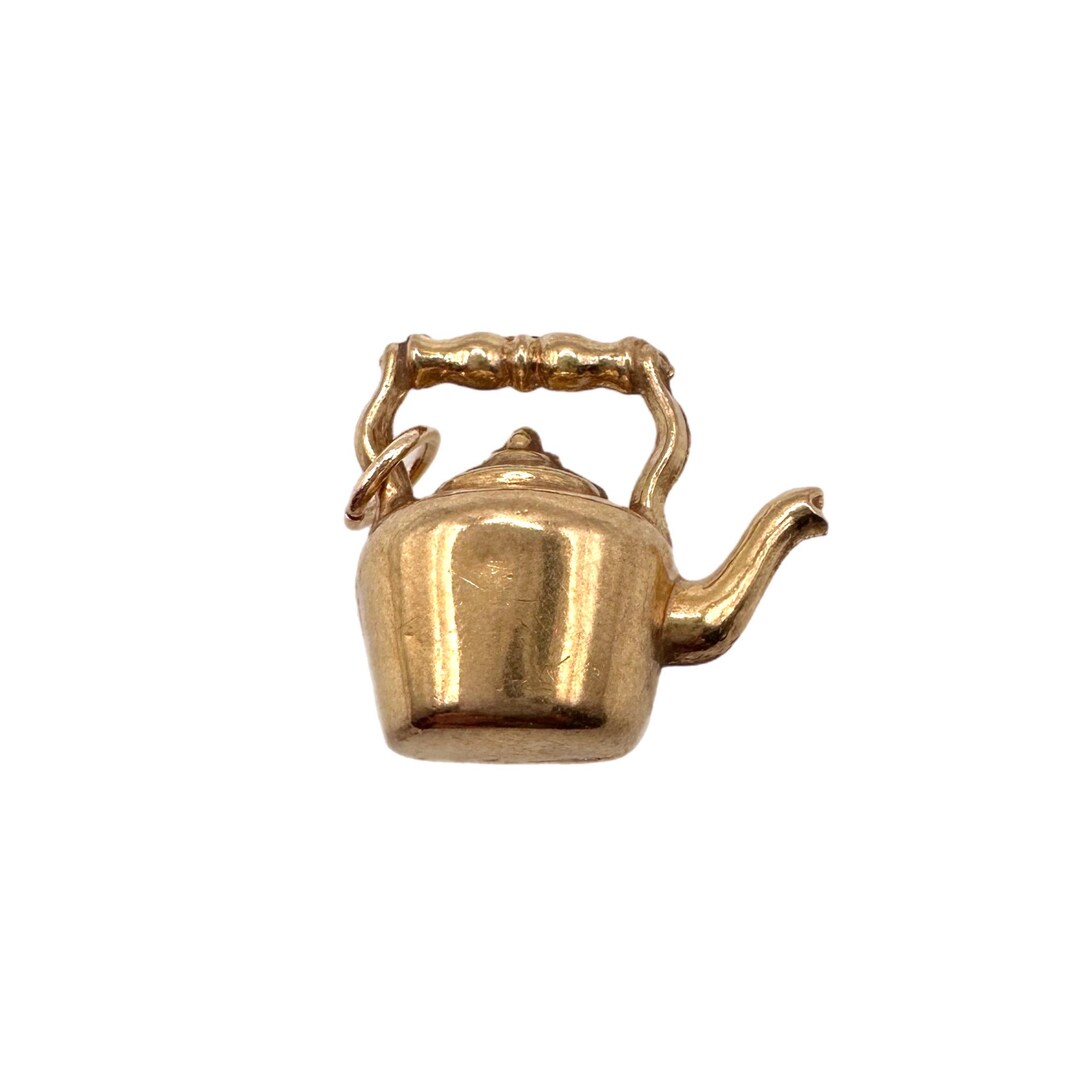 50pcs Small Teapot Charms Golden - Mini Kettle Pendants For DIY Jewelry Making