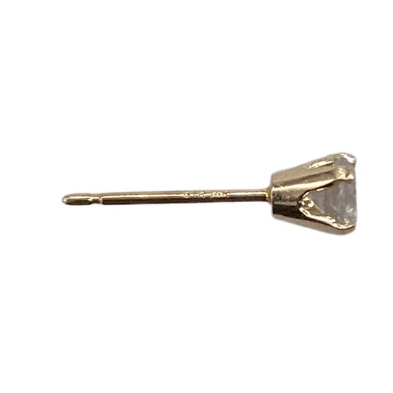 Estate 14K Gold .28CTTW Genuine Diamond Stud Earr… - image 3