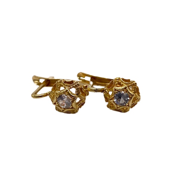 18K Gold Vintage Spinel Lever Back Earring - image 7