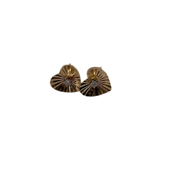 14K Gold Sapphire Heart Earrings - image 5