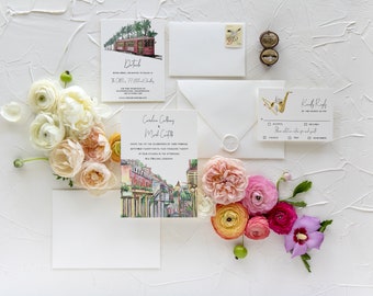 New Orleans Watercolor Invitation Suite