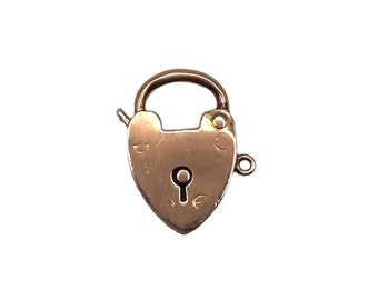 9K 9CT Rose Gold Vintage Heart Padlock Charm Pendant Medium (1.86g)