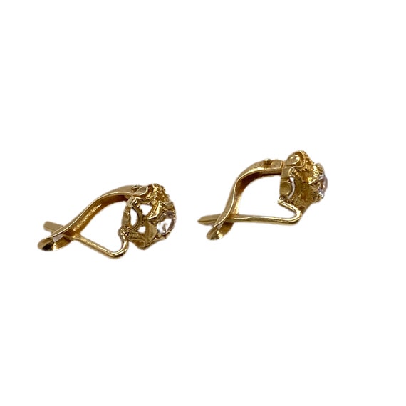 18K Gold Vintage Spinel Lever Back Earring - image 5