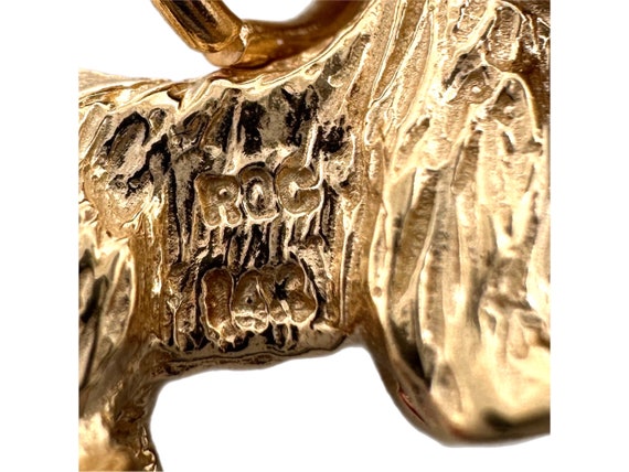 14K Gold Estate 3D Scottie Dog Charm Pendant - image 4