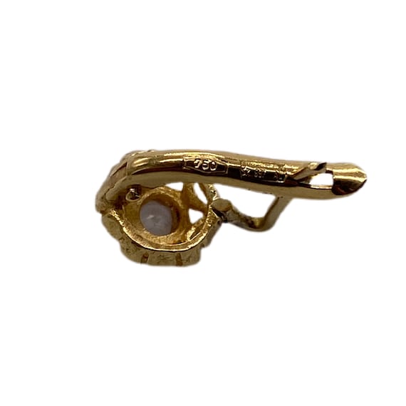 18K Gold Vintage Spinel Lever Back Earring - image 3