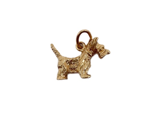 14K Gold Estate 3D Scottie Dog Charm Pendant - image 2