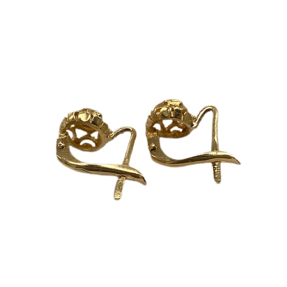 18K Gold Vintage Spinel Lever Back Earring - image 4