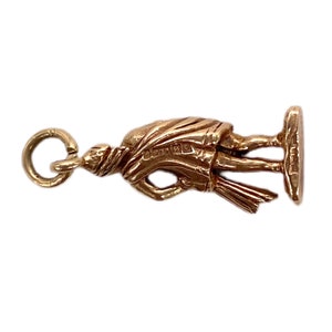 9K Gold Vintage Aquarius Water Bearer Figural 3D Charm image 2