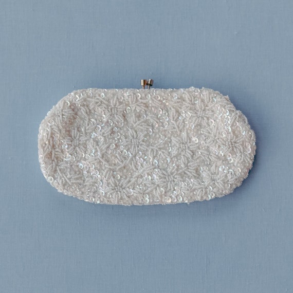 Vintage Beaded Clutch With Snake Chain