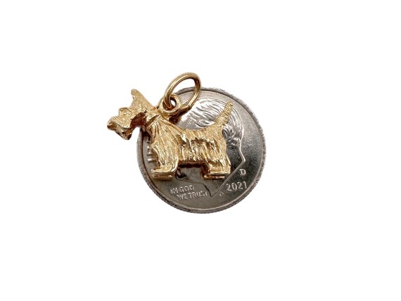 14K Gold Estate 3D Scottie Dog Charm Pendant - image 3