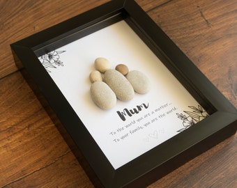 Mothers day pebble art. Personalised gifts for mum. Cute gift. gifts for mom. Quirky gifts. Mothers day. Unusual. Pebble art pictures