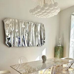 Handmade Metal Wall Sculpture | Chrome Decor | Concave and Bent Mirror Art | Abstract Metal Artwork / 3D art / abstract artwork/ large art