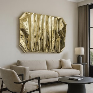 Handgefertigte Wandskulptur aus Messing: Mid-Century Modern Abstrakte Kunst