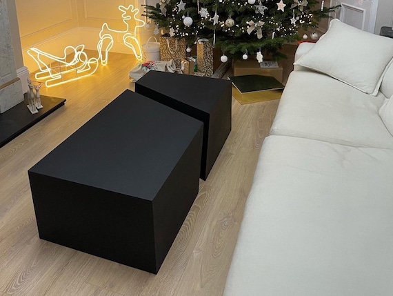 Black block cheap coffee table