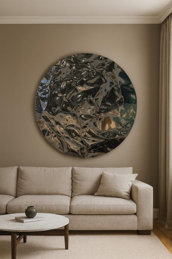 Metal Art, Mirror Wall Sculpture - Modern Abstract Art, Metal Wall