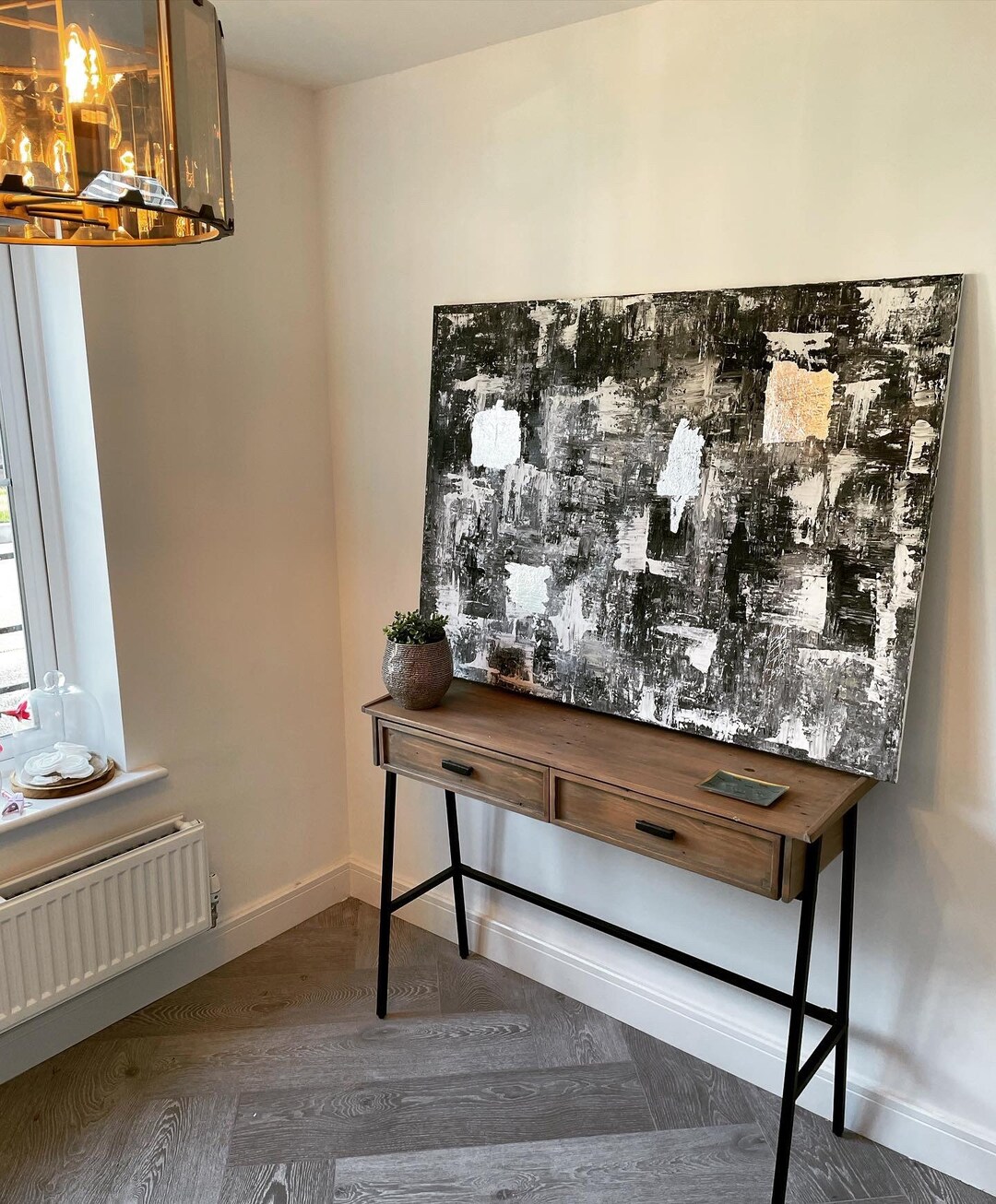 Abstract Canvas Hand Painted Large Canvas Massive Artwork Black