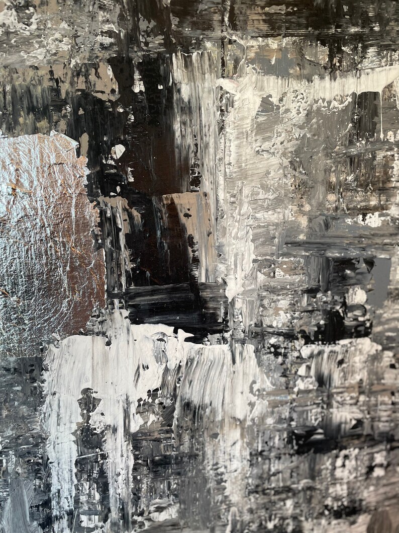 Abstract Canvas Hand Painted Large Canvas Massive Artwork Black