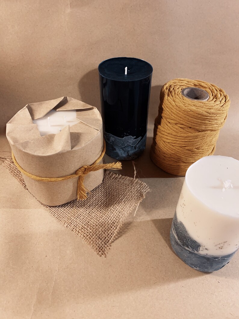 home candle Large black Concrete candle soy wax candle vanilla scent