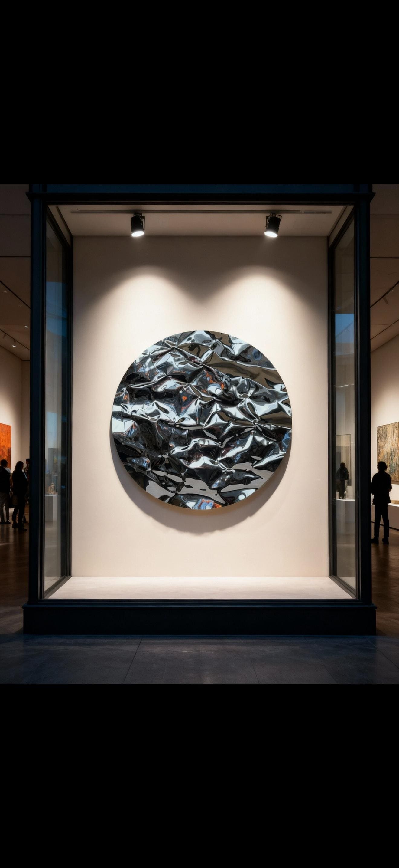 反射アート、鏡の壁彫刻 - 歪んだ鏡、金属製の壁アート、アート作品