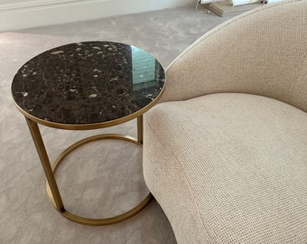 Brass side table , luxury side table, round marble table, brass table, luxury side table, bronze side table, marble table, circular table