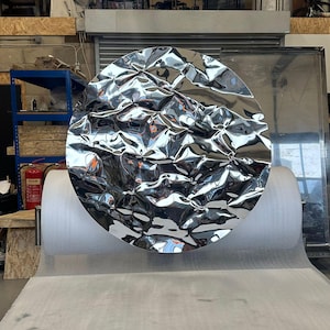Chrome Convex Mirror Wall Sculpture - Modern Abstract Art, metal wall art, artwork, stainless sculpture, mirror art . Stainless steel