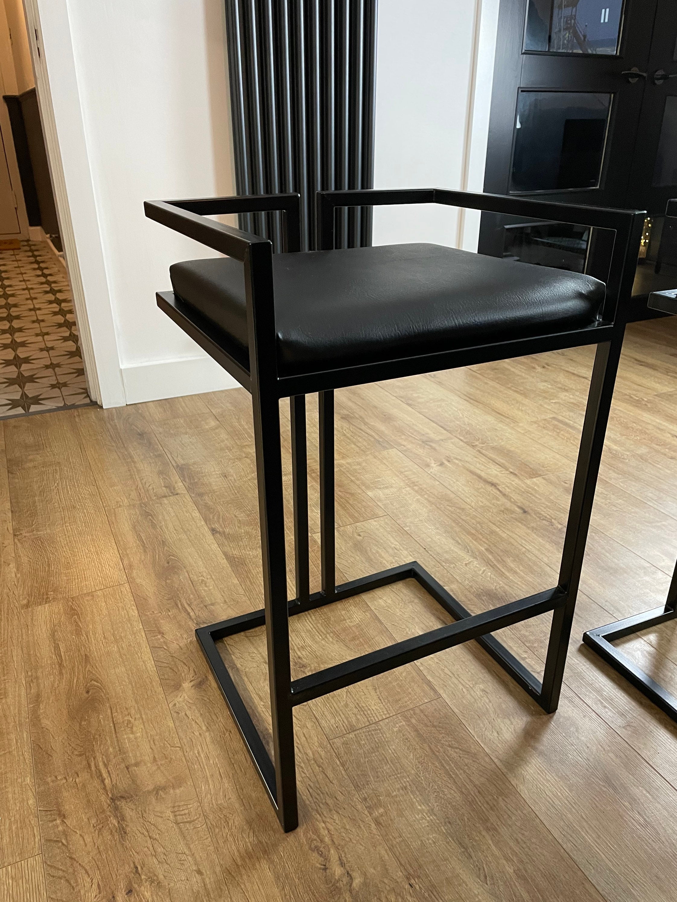 Metal Kitchen Bar Stools Made by PIERS HENRY Black Bar Etsy UK