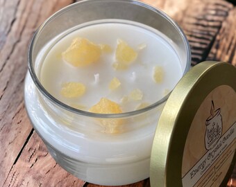 Energy Orange Calcite Crystal Candle | Coconut Wax Candle | All Natural