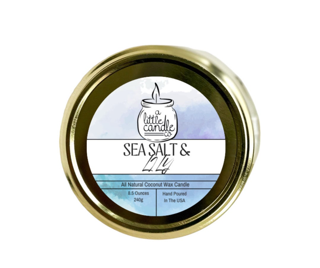 Sea Salt & Lily All Natural Coconut Wax Candle Clean Burning Etsy