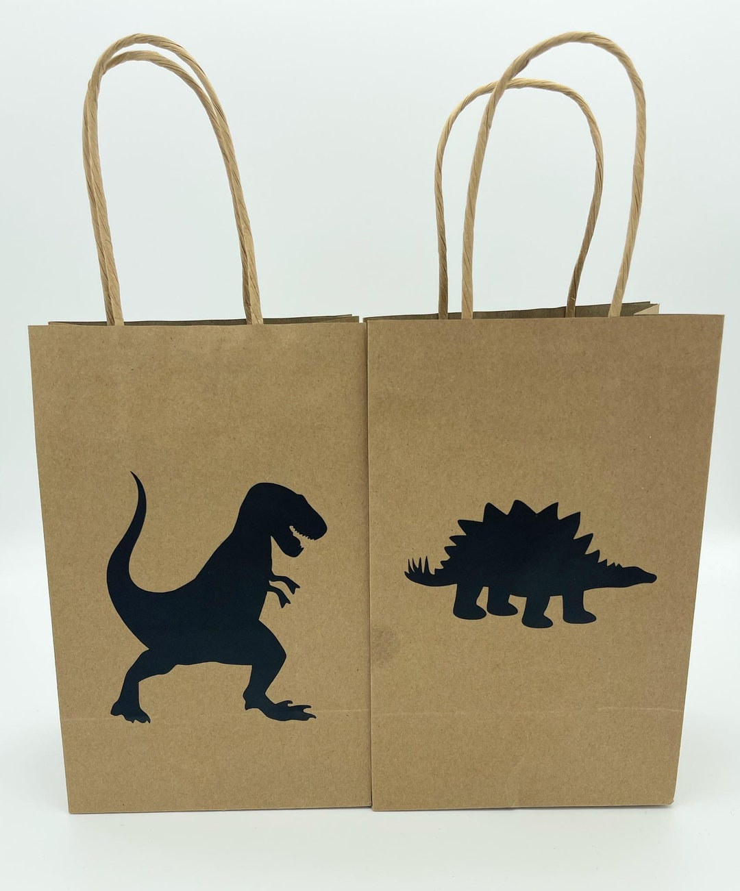 60 Pcs Dinosaur Party Favor Bags With Stickers - Dino Themed Goodie Bags For Birthday Decorations