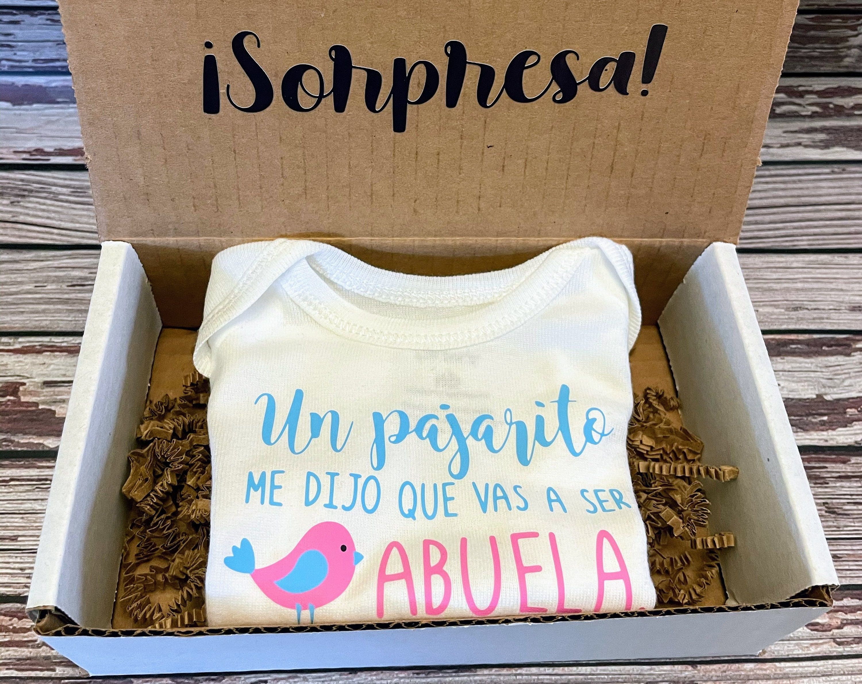 Un Pajarito Me Dijo Vas a Ser Abuela Baby Announcement