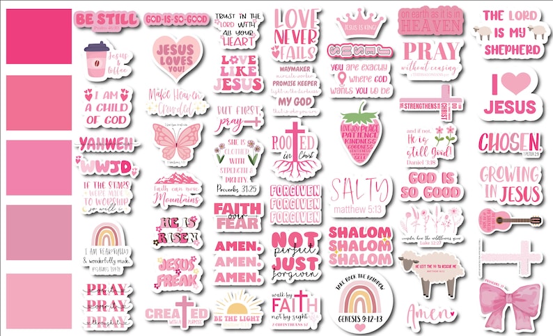 Waterproof Christian Sticker Pack: Faith & Bible Verse Decals - Etsy