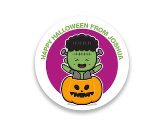 Halloween Stickers - trick or treat labels - Trunk or Treat - Happy Halloween - Treat Bag Stickers - personalized halloween stickers