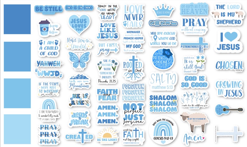 Waterproof Christian Sticker Pack: Faith & Bible Verse Decals - Etsy