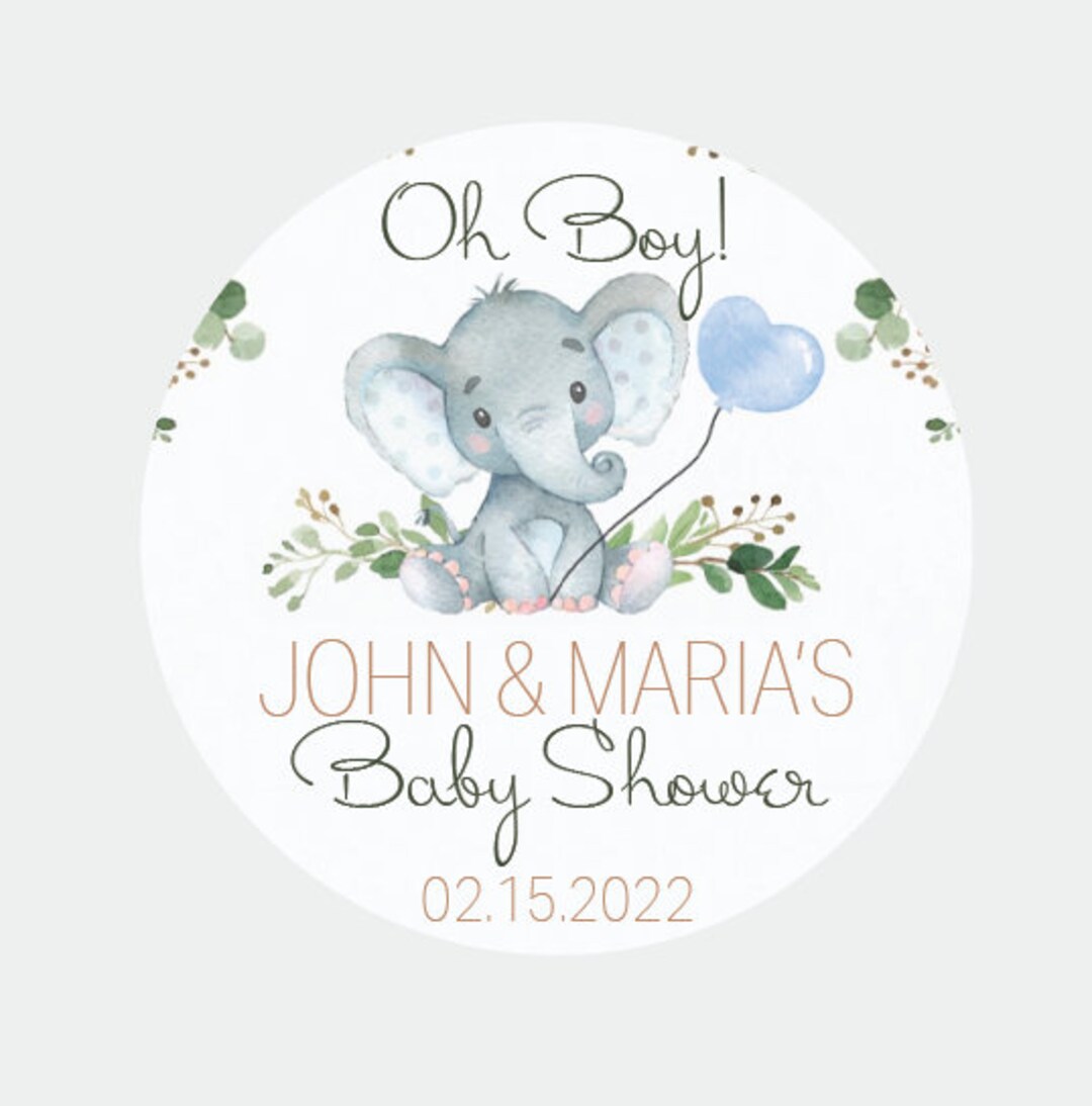 Elephant Labels Baby Shower Favors Elephant Baby Shower Etsy