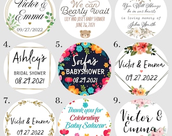 Wedding Stickers, Personalized Labels, party labels - round custom stickers , wedding shower , baby shower stickers , funeral stickers (30)
