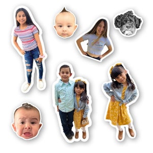 Custom Picture Stickers - Personalized Face Stickers - Baby Stickers - Picture sticker - wedding sticker - friend sticker - pet stickers