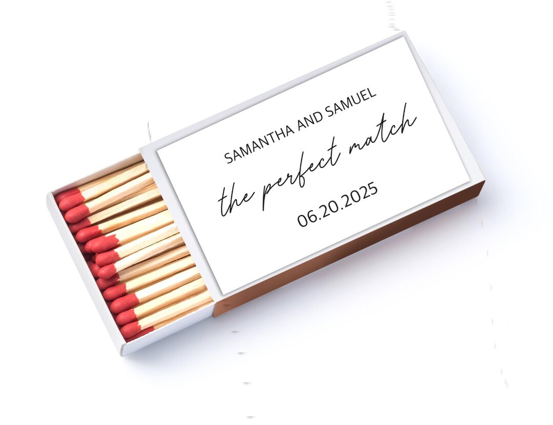 The Perfect Match Wedding Stickers - Matches Stickers Wedding Favors ...