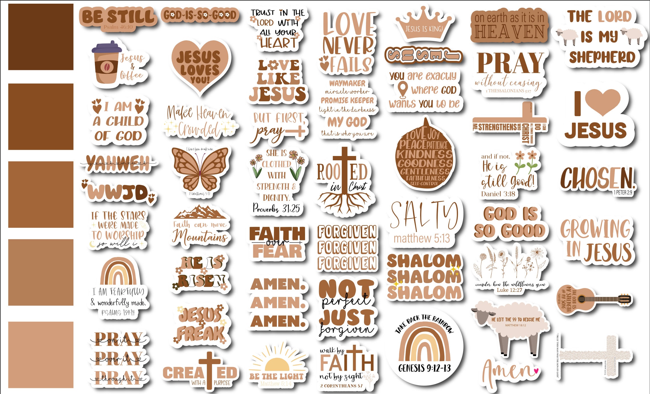 Waterproof Christian Sticker Pack: Faith & Bible Verse Decals - Etsy