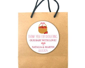 Berry First Birthday Stickers: Strawberry Baby Shower Favors (40 ct)