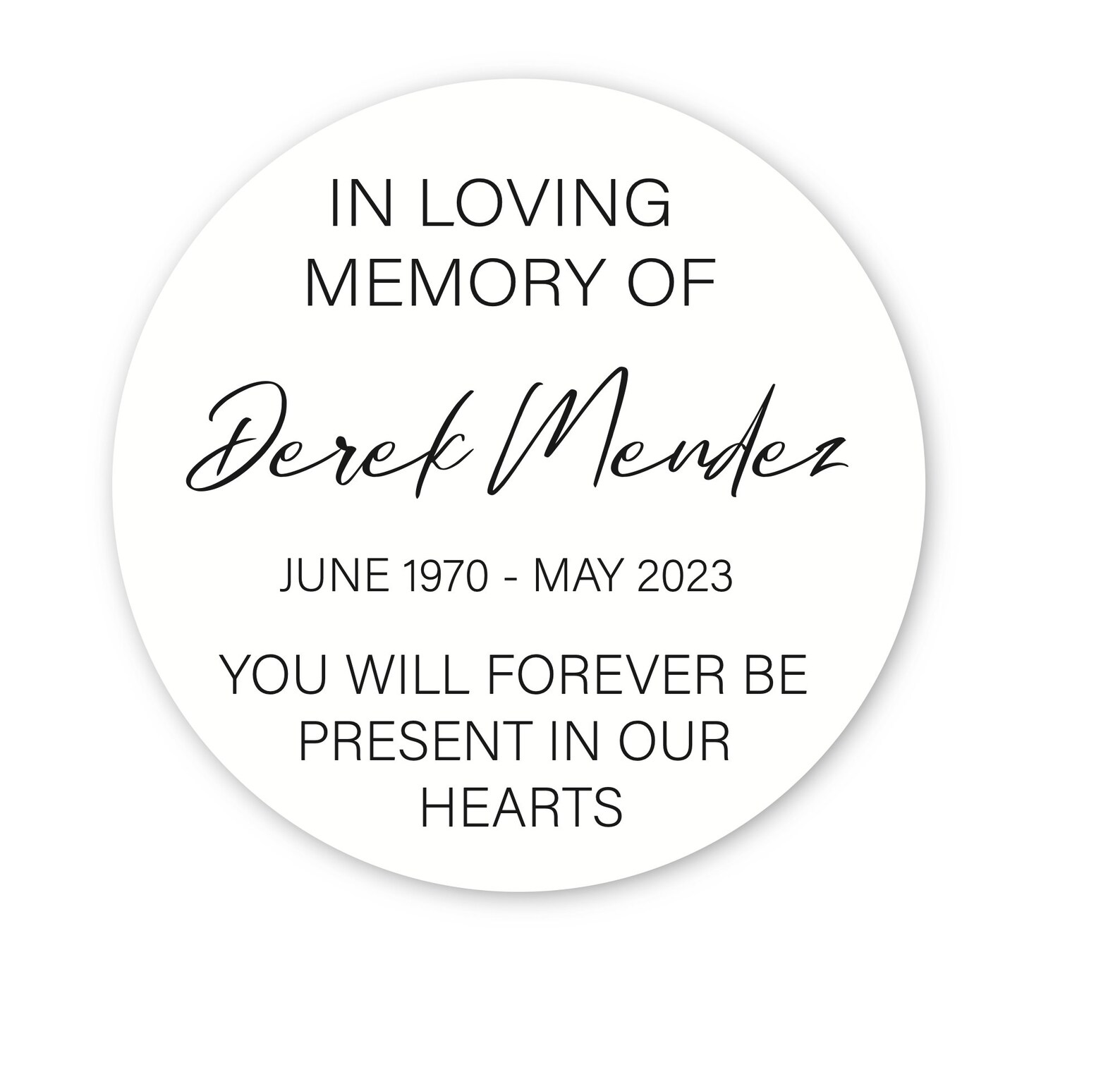 Personalized Memorial Stickers: Celebration of Life Favor - Etsy