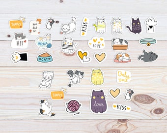 Cat Stickers Pack - Cat Sticker - Cat Vinyl Sticker - Water Bottle Sticker - Cat Mom - Waterproof Stickers - Cat Stickers - Cat lover gift